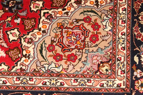 Tabriz Beige Hand Knotted 51 X 69 Area Rug 254-30286 Image 4