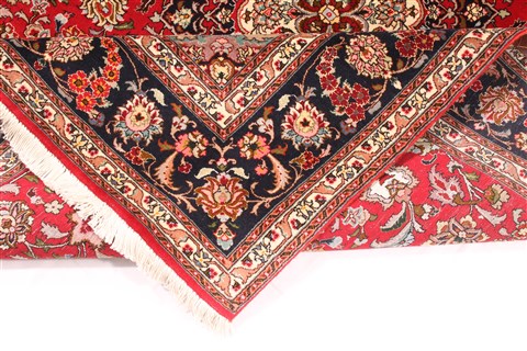 Tabriz Beige Hand Knotted 51 X 69 Area Rug 254-30286 Image 9