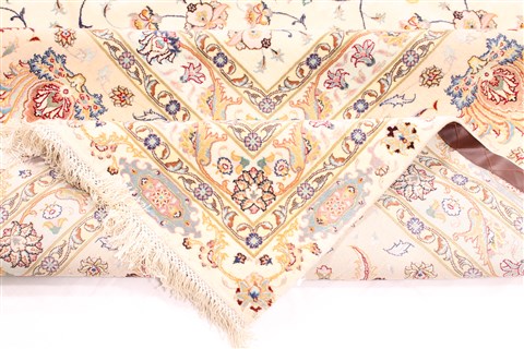 Tabriz Beige Hand Knotted 130 X 168 Area Rug 254-30295 Image 10