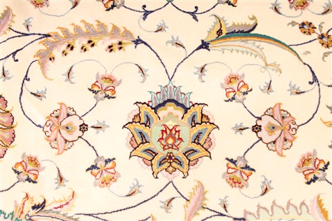 Tabriz Beige Hand Knotted 130 X 168 Area Rug 254-30295 Image 5