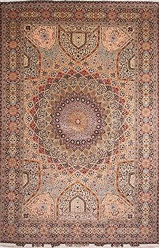 Tabriz Multicolor Hand Knotted 13'0" X 19'8"  Area Rug 254-30297