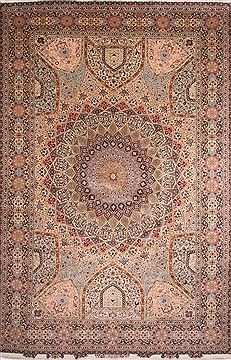 Persian Tabriz Multicolor Rectangle 13x20 ft and Larger Wool Carpet 30297