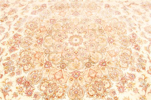 Tabriz Beige Hand Knotted 131 X 198 Area Rug 254-30301 Image 4