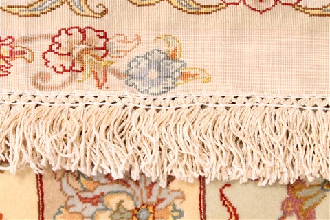 Tabriz Beige Hand Knotted 131 X 198 Area Rug 254-30301 Image 10