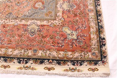 Tabriz Beige Hand Knotted 130 X 200 Area Rug 254-30302 Image 1