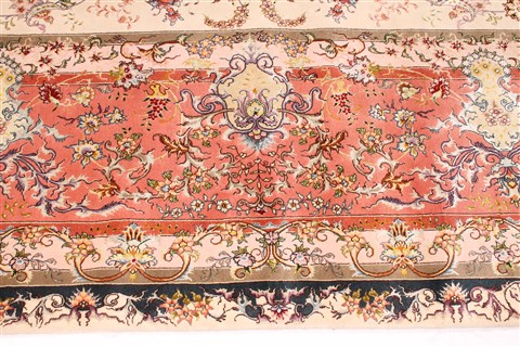 Tabriz Beige Hand Knotted 130 X 200 Area Rug 254-30302 Image 3