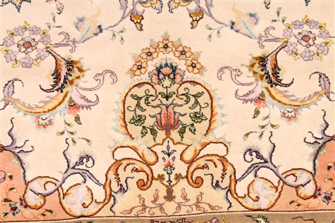 Tabriz Beige Hand Knotted 130 X 200 Area Rug 254-30302 Image 6