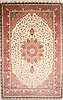 Tabriz Beige Hand Knotted 130 X 200  Area Rug 254-30302 Thumb 0