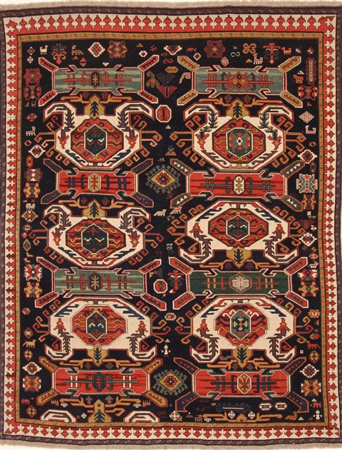 Kazak Black Hand Knotted 64 X 89 Area Rug 255-30303 Image 0