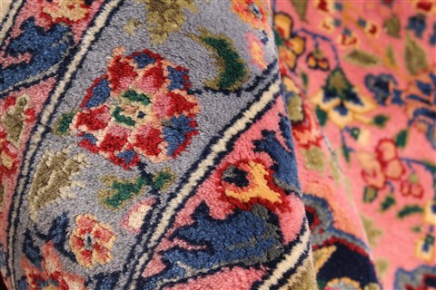 Tabriz Blue Hand Knotted 101 X 142 Area Rug 255-30306 Image 2
