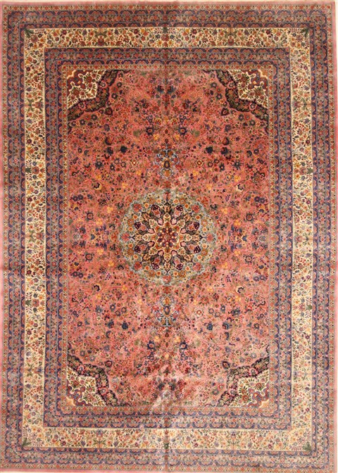 Tabriz Blue Hand Knotted 101 X 142 Area Rug 255-30306 Image 0