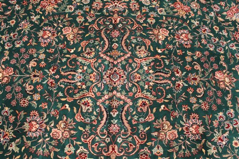 Kashan Beige Hand Knotted 117 X 150 Area Rug 255-30309 Image 5