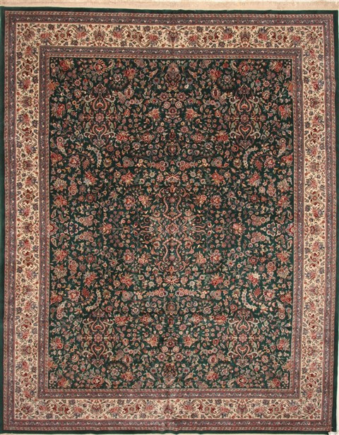 Kashan Beige Hand Knotted 117 X 150 Area Rug 255-30309 Image 0