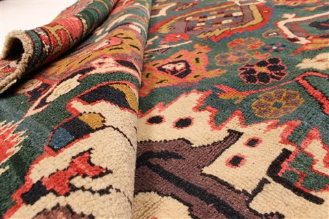 Kazak Green Hand Knotted 90 X 113 Area Rug 255-30314 Image 10