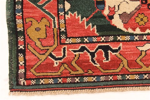 Kazak Green Hand Knotted 90 X 113 Area Rug 255-30314 Image 3