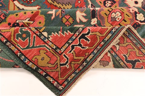 Kazak Green Hand Knotted 90 X 113 Area Rug 255-30314 Image 9