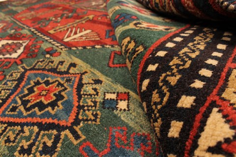 Kazak Green Hand Knotted 65 X 100 Area Rug 255-30319 Image 1