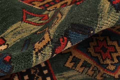 Kazak Green Hand Knotted 65 X 100 Area Rug 255-30319 Image 2