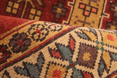 Kazak Red Runner Hand Knotted 31 X 104 Area Rug 255-30321 Image 3