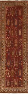 Kazak Red Runner Hand Knotted 3'1" X 10'4"  Area Rug 255-30321