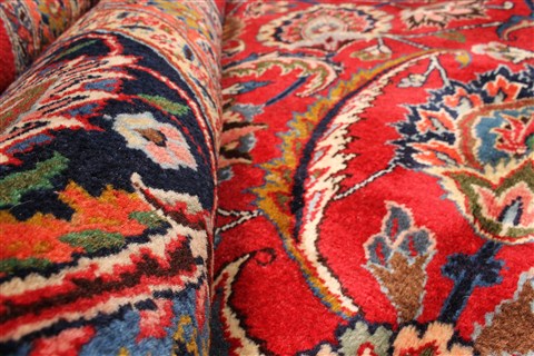 Mashad Beige Hand Knotted 116 X 165 Area Rug 250-30324 Image 12