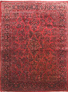 Persian Hamedan Red Rectangle 9x12 ft Wool Carpet 30327