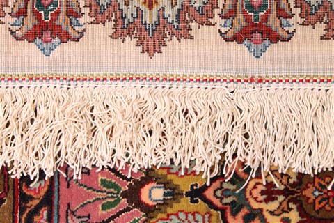 Tabriz Beige Hand Knotted 129 X 177 Area Rug 254-30328 Image 14
