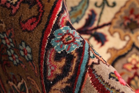Tabriz Beige Hand Knotted 129 X 177 Area Rug 254-30328 Image 21