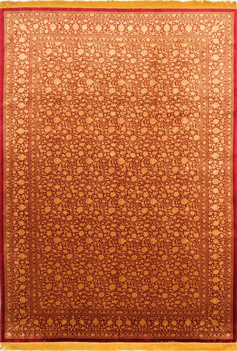 Qum Beige Hand Knotted 84 X 118 Area Rug 254-30330 Image 0