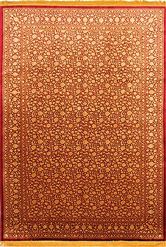 Persian Qum Beige Rectangle 8x11 ft silk Carpet 30330