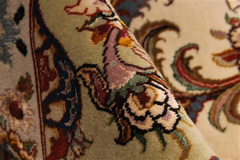 Tabriz Beige Hand Knotted 82 X 116 Area Rug 254-30333 Image 12