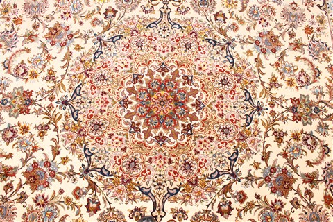 Tabriz Beige Hand Knotted 82 X 116 Area Rug 254-30333 Image 2