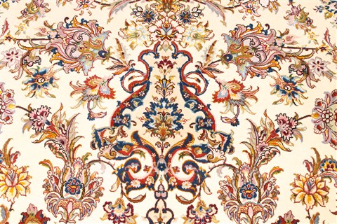 Tabriz Beige Hand Knotted 82 X 116 Area Rug 254-30333 Image 5
