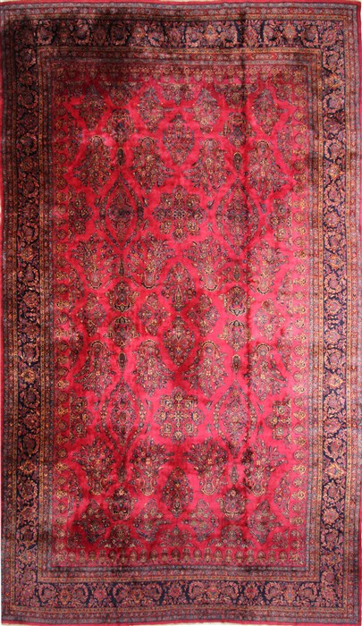 Kashan Beige Hand Knotted 120 X 200 Area Rug 254-30335 Image 0