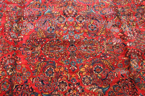 Sarouk Blue Hand Knotted 113 X 187  Area Rug 254-30337 Image 2