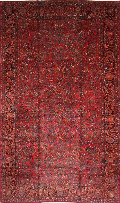 Sarouk Blue Hand Knotted 113 X 187  Area Rug 254-30337 Image 0