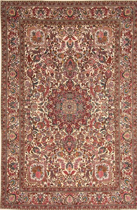 Tabriz Brown Hand Knotted 66 X 99 Area Rug 254-30356 Image 0