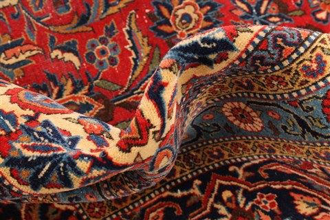 Kashan Blue Hand Knotted 89 X 1110 Area Rug 254-30362 Image 12