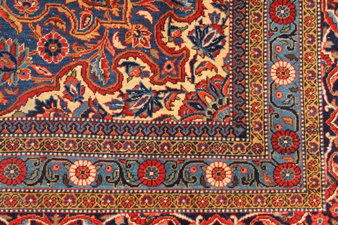 Kashan Blue Hand Knotted 89 X 1110 Area Rug 254-30362 Image 4
