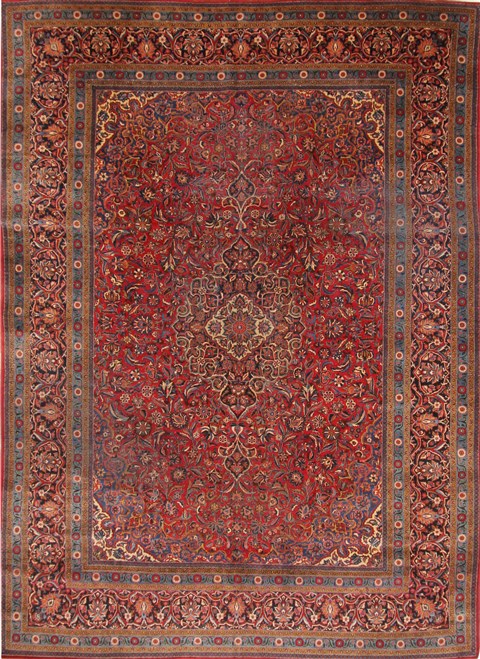 Kashan Blue Hand Knotted 89 X 1110 Area Rug 254-30362 Image 0