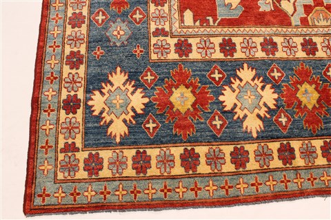 Kazak Beige Hand Knotted 135 X 177 Area Rug 250-30368 Image 10