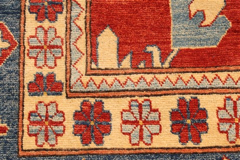 Kazak Beige Hand Knotted 135 X 177 Area Rug 250-30368 Image 13