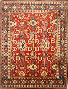Pakistani Kazak Beige Rectangle 12x18 ft Wool Carpet 30368