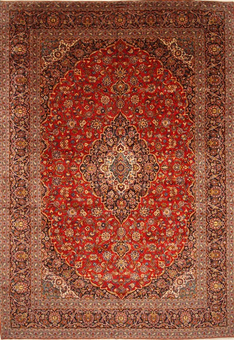 Kashan Red Hand Knotted 119 X 170  Area Rug 250-30370 Image 0