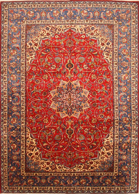 Najaf-abad Red Hand Knotted 102 X 150 Area Rug 250-30371 Image 0