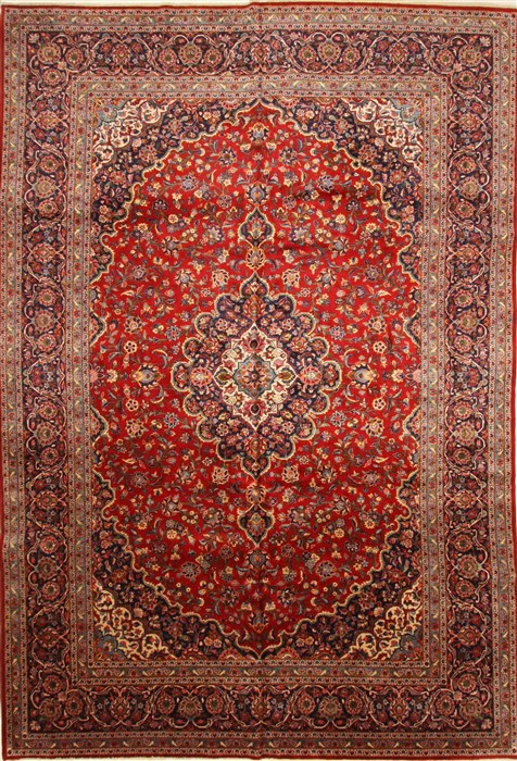 Kashan Red Hand Knotted 102 X 150  Area Rug 250-30373 Image 0