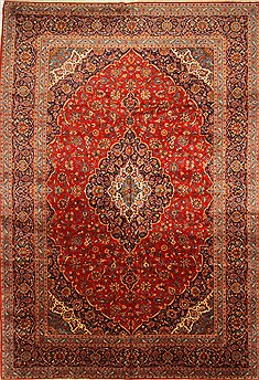 Kashan Red Hand Knotted 11'7" X 16'11"  Area Rug 250-30375