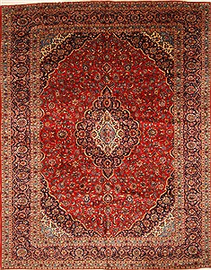 Persian Kashan Red Rectangle 12x15 ft Wool Carpet 30376