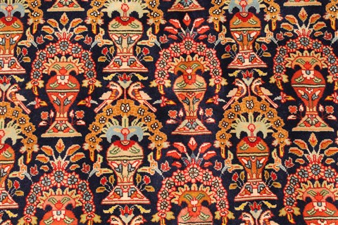 Tabriz Green Hand Knotted 99 X 132 Area Rug 255-30377 Image 13