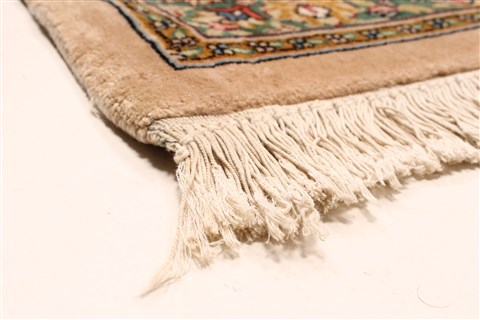 Tabriz Green Hand Knotted 99 X 132 Area Rug 255-30377 Image 3